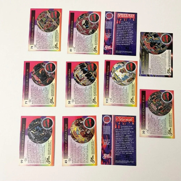 Vintage 1994 Lot of 11 Flair Cards Marvel Xmen Ghost Rider Doom Venom Spiderman - Picture 6 of 14